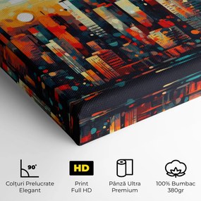 Tablou Canvas, 40x80cm, Dormitor si Living, Peisaje, Urbane, Colorful City Painting