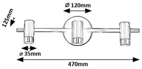 Spot LED de perete Rabalux 75042 KADIR 3xLED/3W/230V 4000K