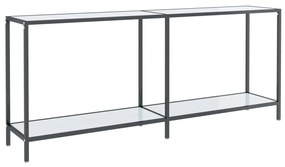 331704 vidaXL Masă consolă,alb, 180x35x75,5 cm, sticlă securizată