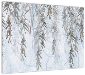 Tablou - Crenguțe de salcie fundal albastru (70x50 cm)