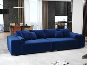 Canapea extensibilă dumonde cu ladă de depozitare si sezut confortabil din spuma high-density, Marbela Royal Blue XXL 295x100 cm