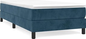 vidaXL Pat box spring cu saltea, albastru închis, 90x190 cm, catifea