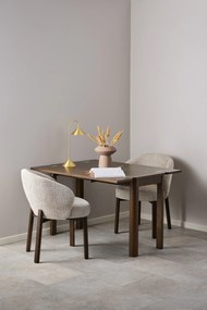 MAZZONI EXPORT DEBORA Bej (țesătură Juto 4)/cadru stejar afumat (nuanță de nuc) - SCAUN DE LEMN ADÂNC PENTRU LIVING SUFRAGERIE BIROU