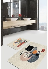 Covorașe de baie bej 2 buc. din catifea 60x100 cm – Mila Home