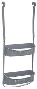 Suport pentru baie cu ventuze, 2 niveluri, Gri
