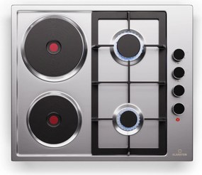 Klarstein MultiChef 4 Hot Plate, plită electrică și pe gaz, 4 zone de gătit, 2 arzătoare, 2 plite electrice