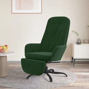 3097643 vidaXL Scaun de relaxare cu taburet, verde închis, catifea
