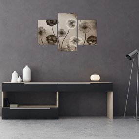 Tablou - Flori desenate (90x60 cm)