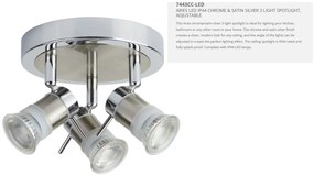 Plafoniera directionabila pentru baie IP44 IP44 Aries 3L 7443CC-LED SRT