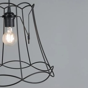 Lampă suspendată retro neagră 35 cm - Granny Frame