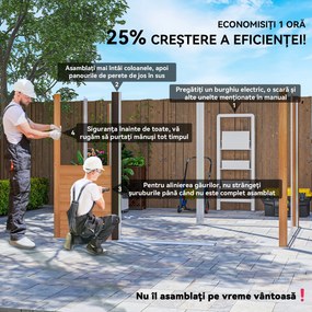 Outsunny Dulap Grădină Metal Glisant Maro | Aosom Romania