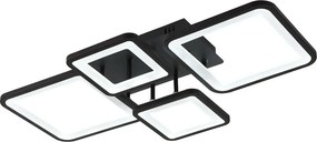 Plafoniera LED ERSTE Ambient 70W Negru Mat Dimabilă 3CCT 3850lm, Corp Iluminat Industrial Chic Modern pentru Living, Design Geometric Eficient
