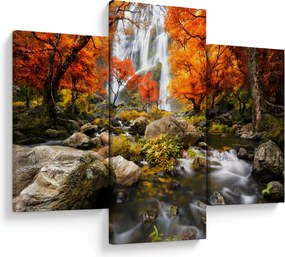 Tablou - Cascade în pădurea portocalie (90x60 cm)