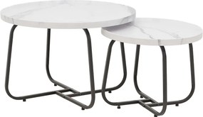 Set 2 Masute Cafea Crissbay MDF Finisaj Marmura Alba