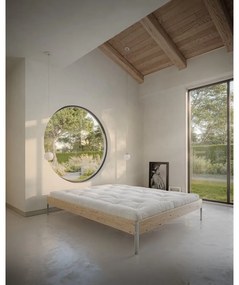 Pat matrimonial în culoare naturală din lemn de pin cu somieră 140x200 cm Core – Karup Design