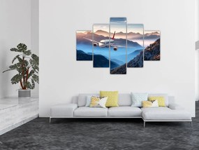 Tablou - Avion peste crestele montane (150x105 cm)