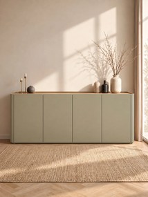 Comodă Elivo 200 cm cu 4 uși - eucalipt / stejar baltic dune
