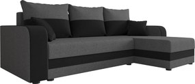 Coltar extensibil de colt VALERIO, gri inchis/antracit, reversibil, 238x140 cm + 2 perne GRATUIT