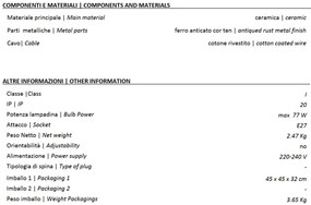 Lustra design retro realizata manual din ceramica INDUSTRIAL