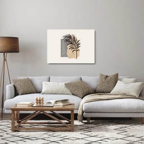 Tablou pe sticlă - Abstracție cu frunze tropicale N⁰3 (70x50 cm)