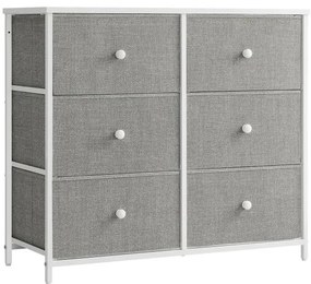 Comoda cu sertare HESTO 80x71 cm, alba/gri