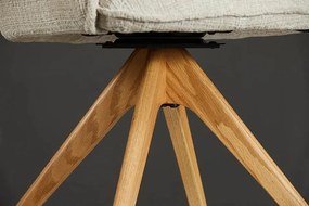 Set de 2 scaune pivotante picioare din lemn LE GRAND bej chenille