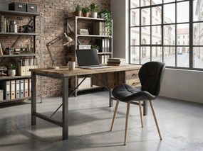 Scaun de masa MANGO din piele ecologica, neagra