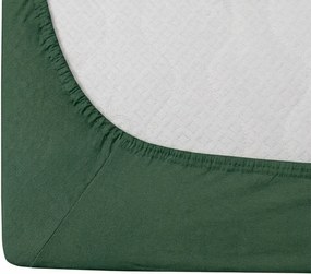 Cearsaf din bumbac cu elastic STANDARD 90 x 200 cm verde inchis