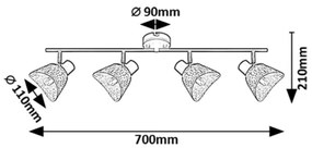 Spot Rabalux 73008 FARELIA 4xE14/10W/230V