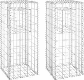 vidaXL Stâlpi tip coș gabion, 2 buc., 40x40x100 cm, fier
