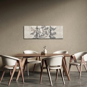 Tablou - Frunze texturate (cu ceas) (90x30 cm)