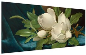 Tablou - Martin Johnson Heade, Giant Magnolias on a Blue Velvet Cloth, reproducere (120x50 cm)