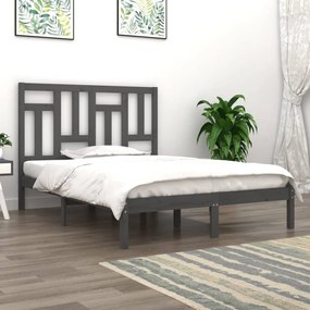 3104525 vidaXL Cadru de pat, gri, 140x190 cm, lemn masiv de pin