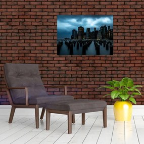 Tablou pe sticlă - Privire spre Zgârâie nori din New York (70x50 cm)