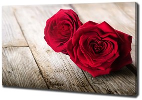 Tablouri tipărite pe pânză Trandafiri pe lemn