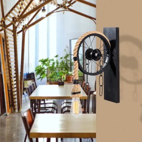 Aplica de perete EREBOS 1xE27/40W/230V negru/maro