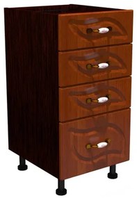 Corp inferior 40 cu 4 sertare Zebra MDF frunza cedru