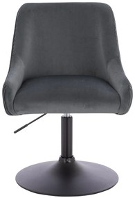 HR920N Scaun Grafit din Catifea cu Bază Neagră
