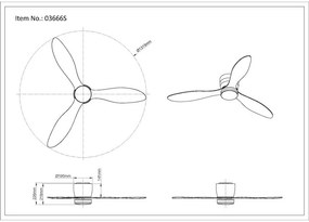 Lustra LED cu ventilator si telecomanda ARMANDO negru 03666S GL