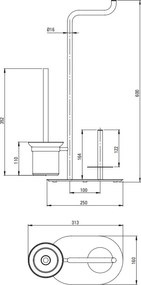 SILIA Suport Hârtie Igienică Stativ - 3-Funcții Finisaj: Auriu ADI_Z732