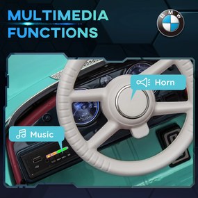 Masinuta Electrica pentru Condus pentru Copii BMW cu Licenta, pe Baterii, cu Telecomanda si 3 Viteze, Sistem de Suspensie, Lumini, Claxon, MP3, Verde.