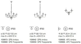 Candelabru design elegant DANIELI SP6 ambra 159942