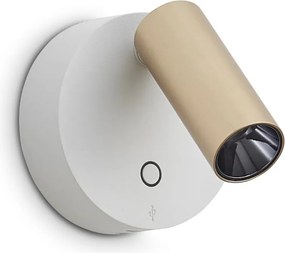 Aplica cu reader LED directionabil USB-C ELF AP ORO+BIANCO