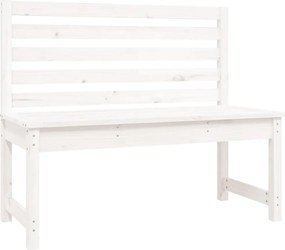 vidaXL Bancă de grădină, alb, 109 cm, lemn masiv de pin