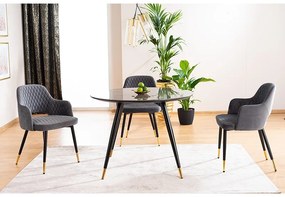 Masă de sufragerie Celestina (negru + negru) (pentru 4 persoane). 1050077