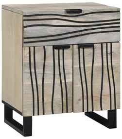 vidaXL Dulap de noapte cu sertar Alb și negru 50 x 33 x 60 cm