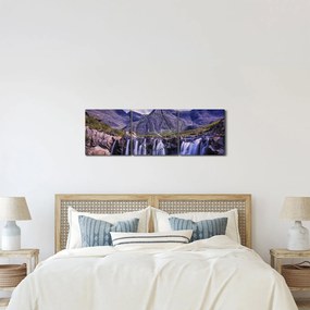Tablou cu cascade (cu ceas) (90x30 cm)