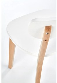 Scaun de bucaterie Buggi, alb/fag