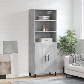 vidaXL Dulap înalt, gri beton, 69,5x34x180, lemn compozit
