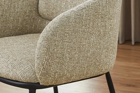 Scaun cu cotiere FLORENZ, material textil bej maroniu